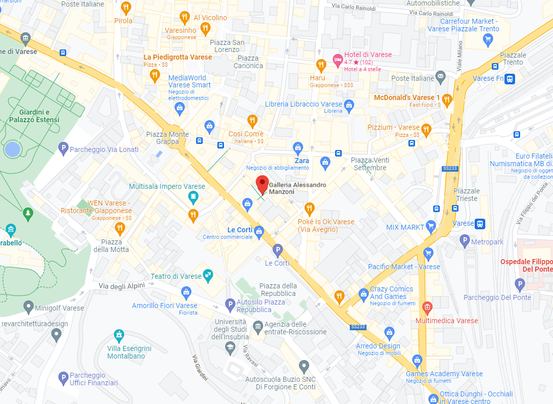 Galleria-Alessandro-Manzoni-Google-Maps Il Paradiso di Ciacco Varese dove siamo